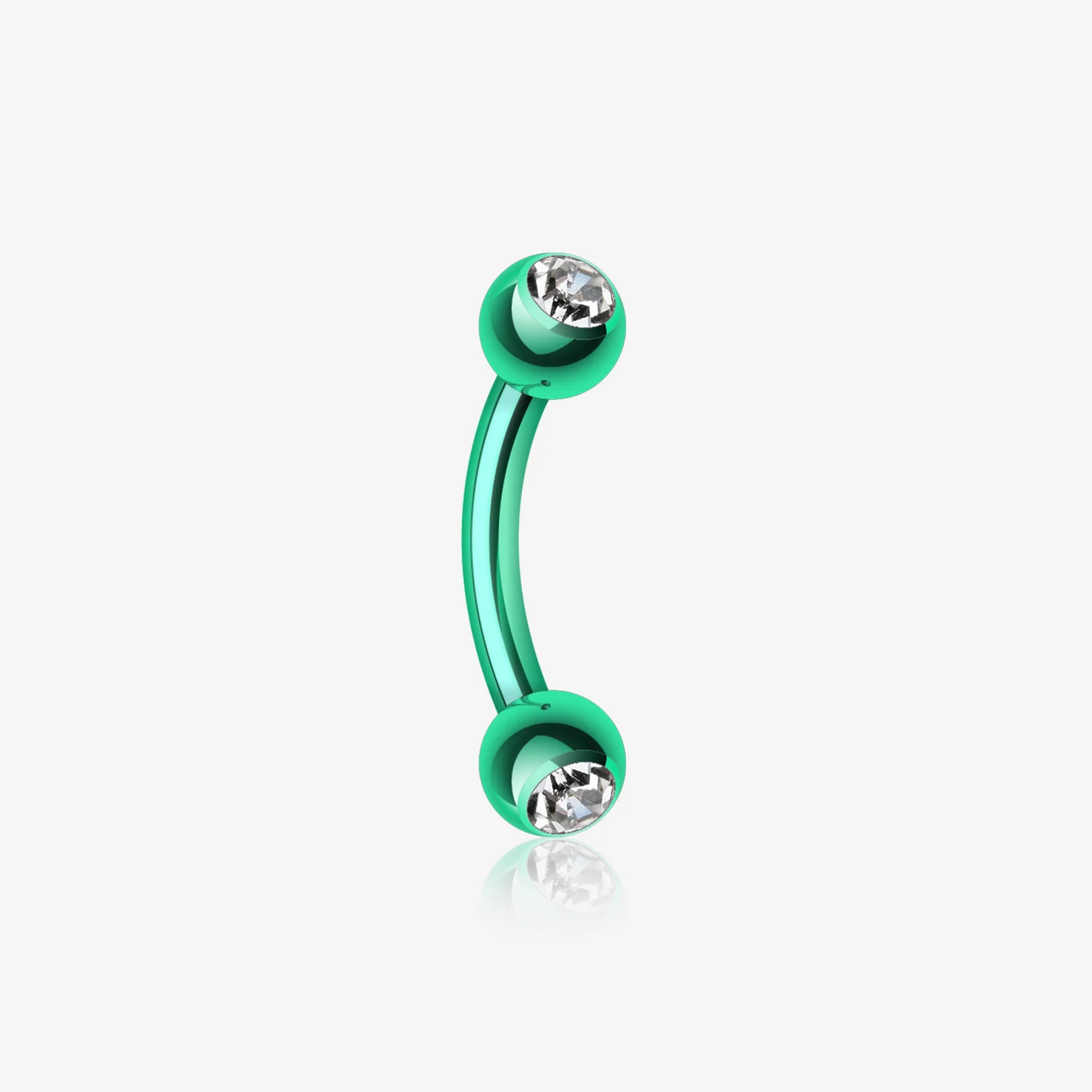 Colorline PVD Double Gem Ball Curved Barbell Eyebrow Ring