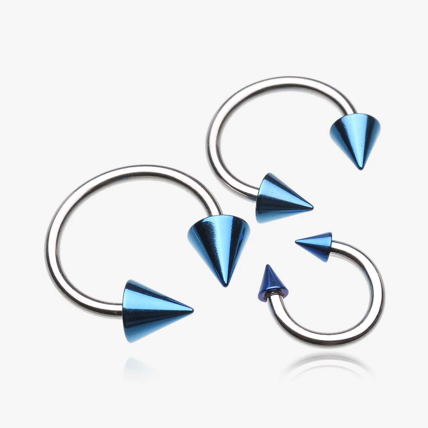 Colorline PVD Spike Ends Steel Horseshoe Circular Barbell