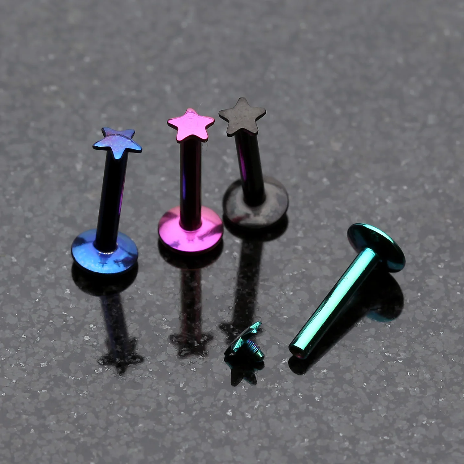 Colorline PVD Star Top Internally Threaded Labret - Image 2