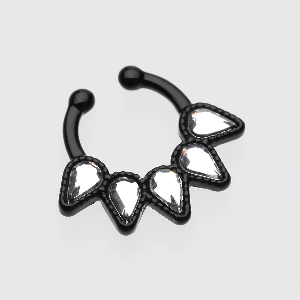 Colorline Quinary Spear Fake Septum Clip-On Ring - Image 3