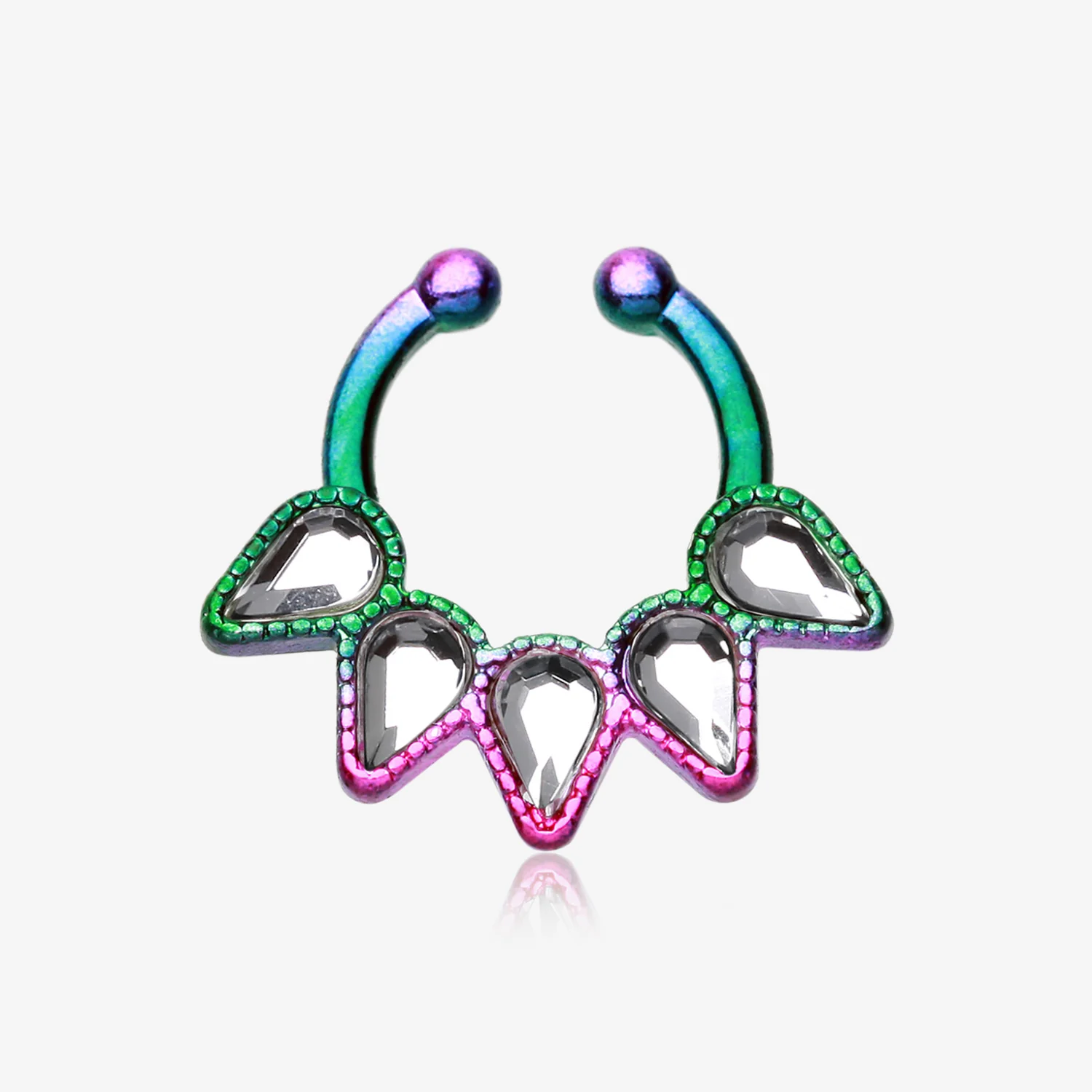 Colorline Quinary Spear Fake Septum Clip-On Ring