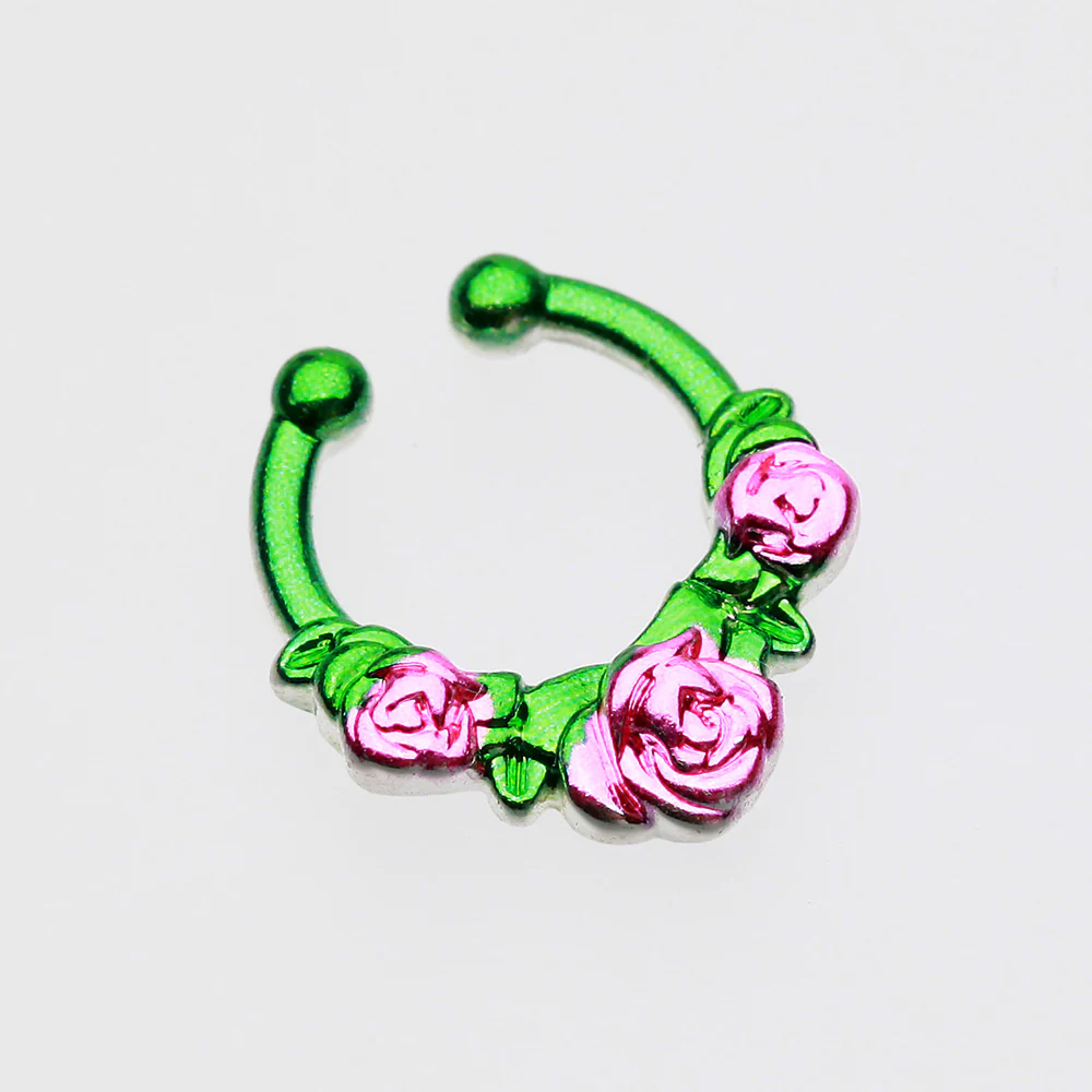 Colorline Rose Garden Icon Fake Septum Clip-On Ring - Image 3