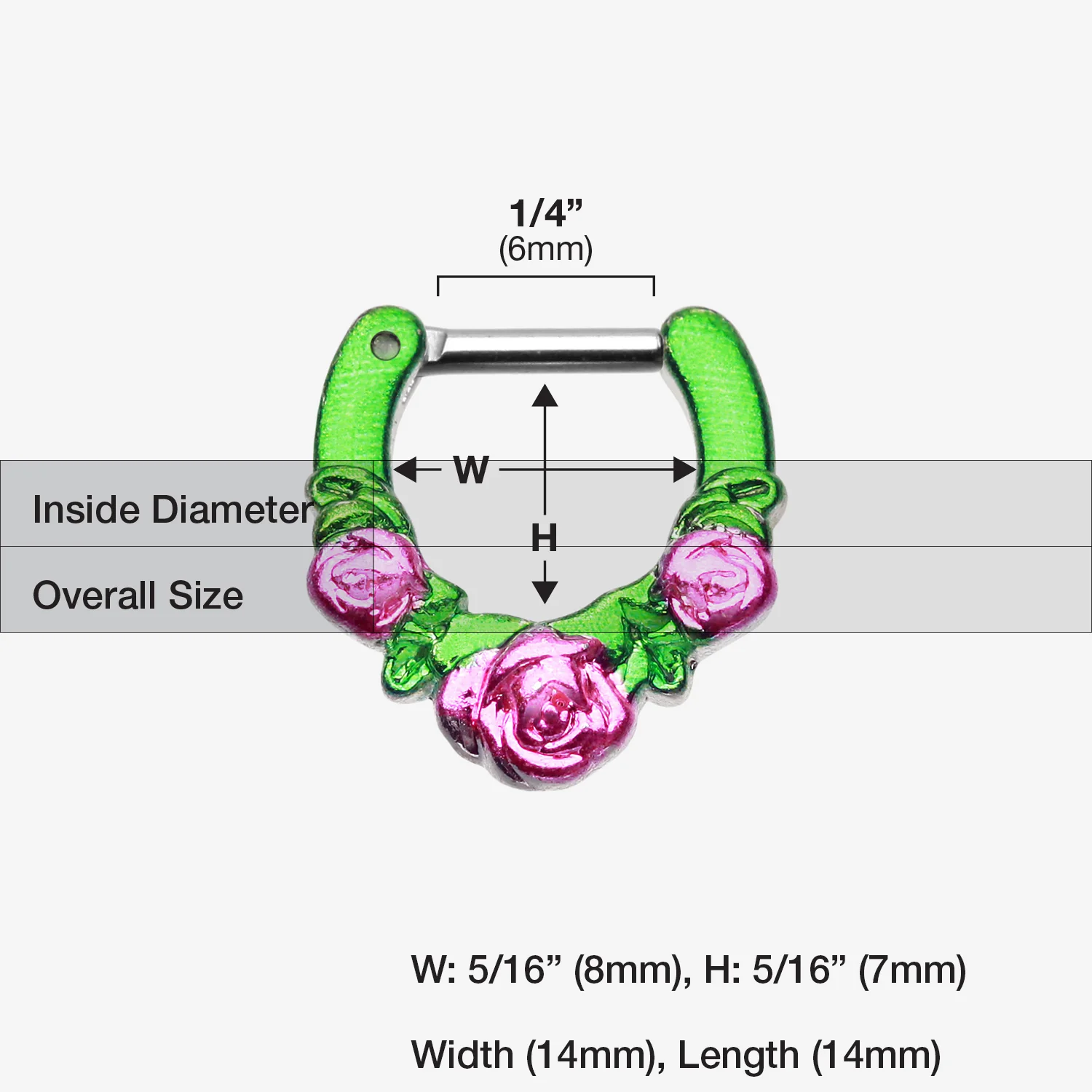 Colorline Rose Garden Icon Septum Clicker - Image 2