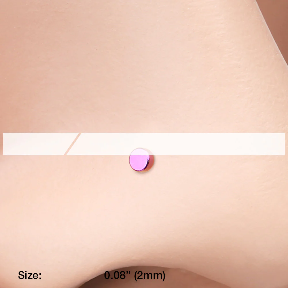 Colorline Round Plate Basic Steel L-Shaped Nose Ring - Image 3