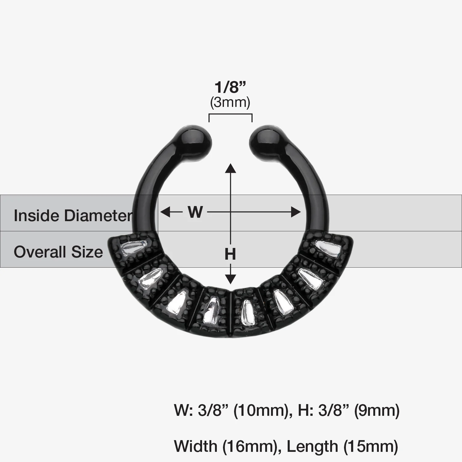 Colorline Sabre Arc Fake Septum Clip-On Ring - Image 2