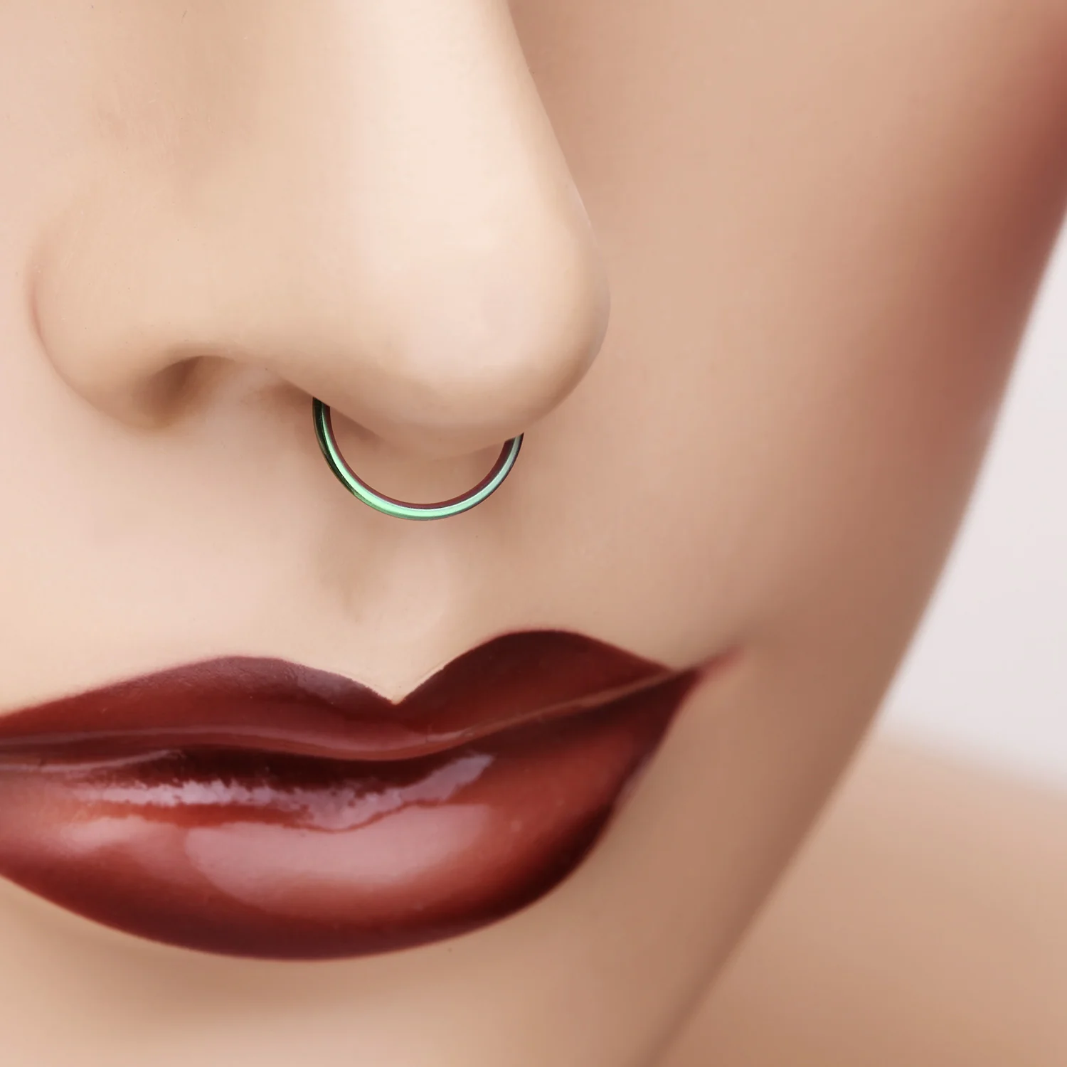 Colorline Simple Loop Steel Non-Piercing Fake Septum Ring - Image 2