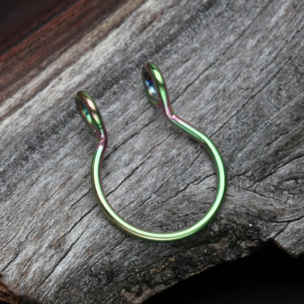 Colorline Simple Loop Steel Non-Piercing Fake Septum Ring - Image 3