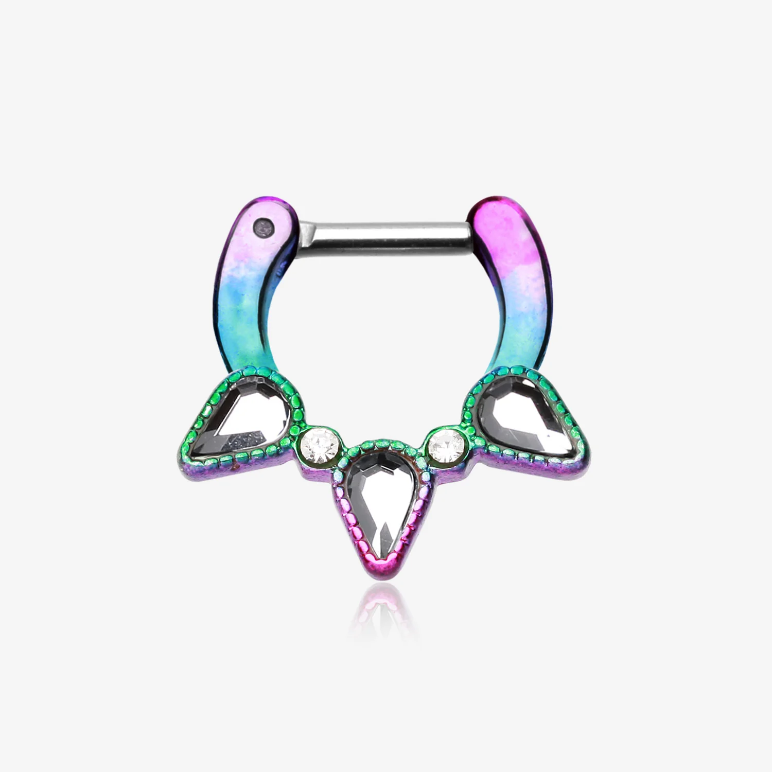 Colorline Sparkle Trident Septum Clicker*