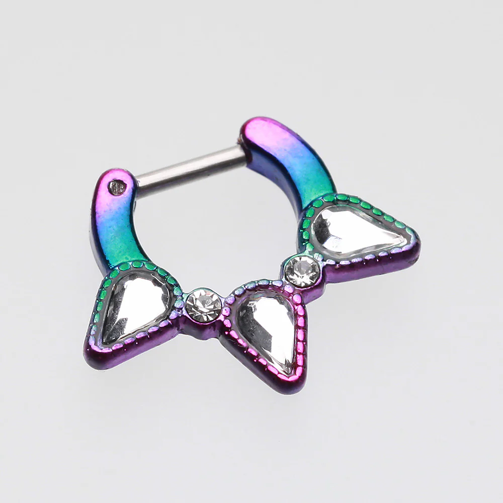 Colorline Sparkle Trident Septum Clicker* - Image 3