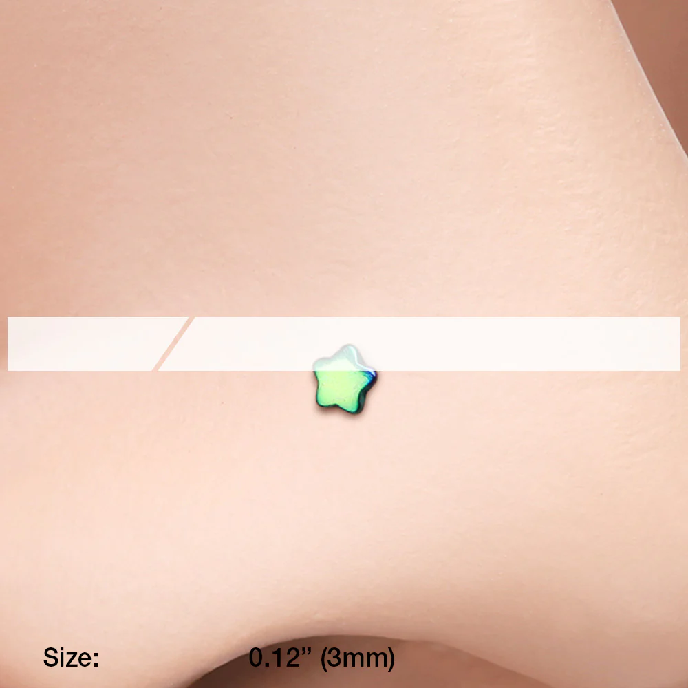 Colorline Steel Star L-Shaped Nose Ring - Image 3