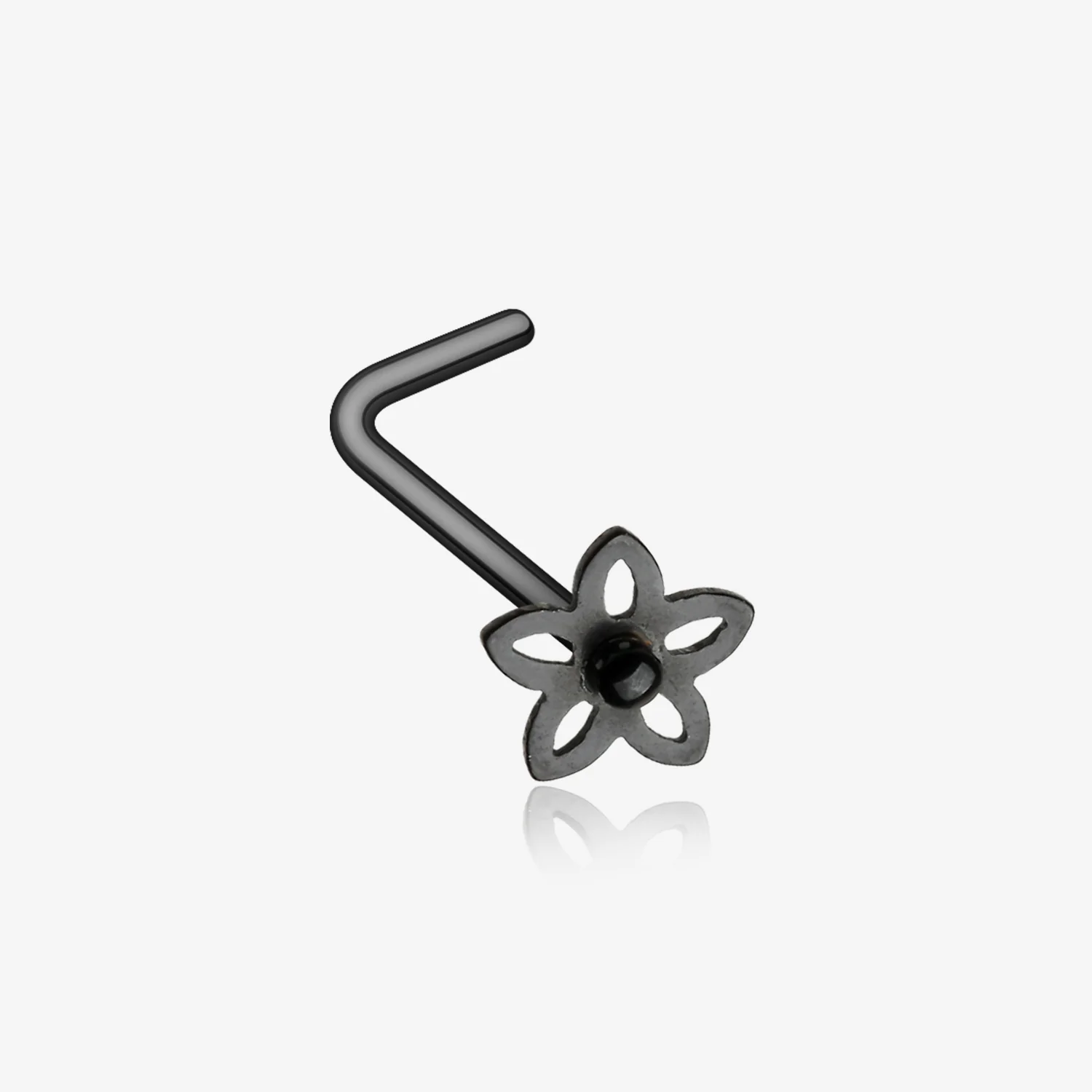 Colorline Sweet Violet Flower L-Shaped Nose Ring