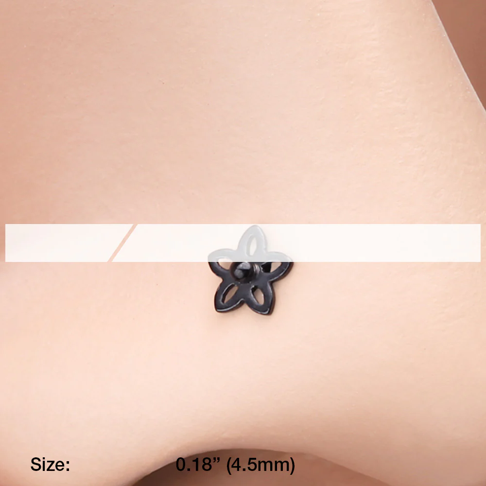 Colorline Sweet Violet Flower Nose Stud Ring - Image 3