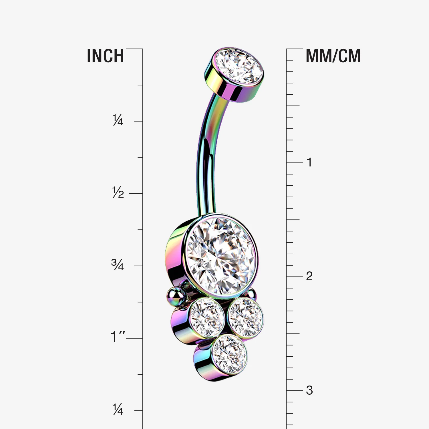 Colorline Trinity Bali Sparkle Internally Threaded Belly Button Ring - Image 2