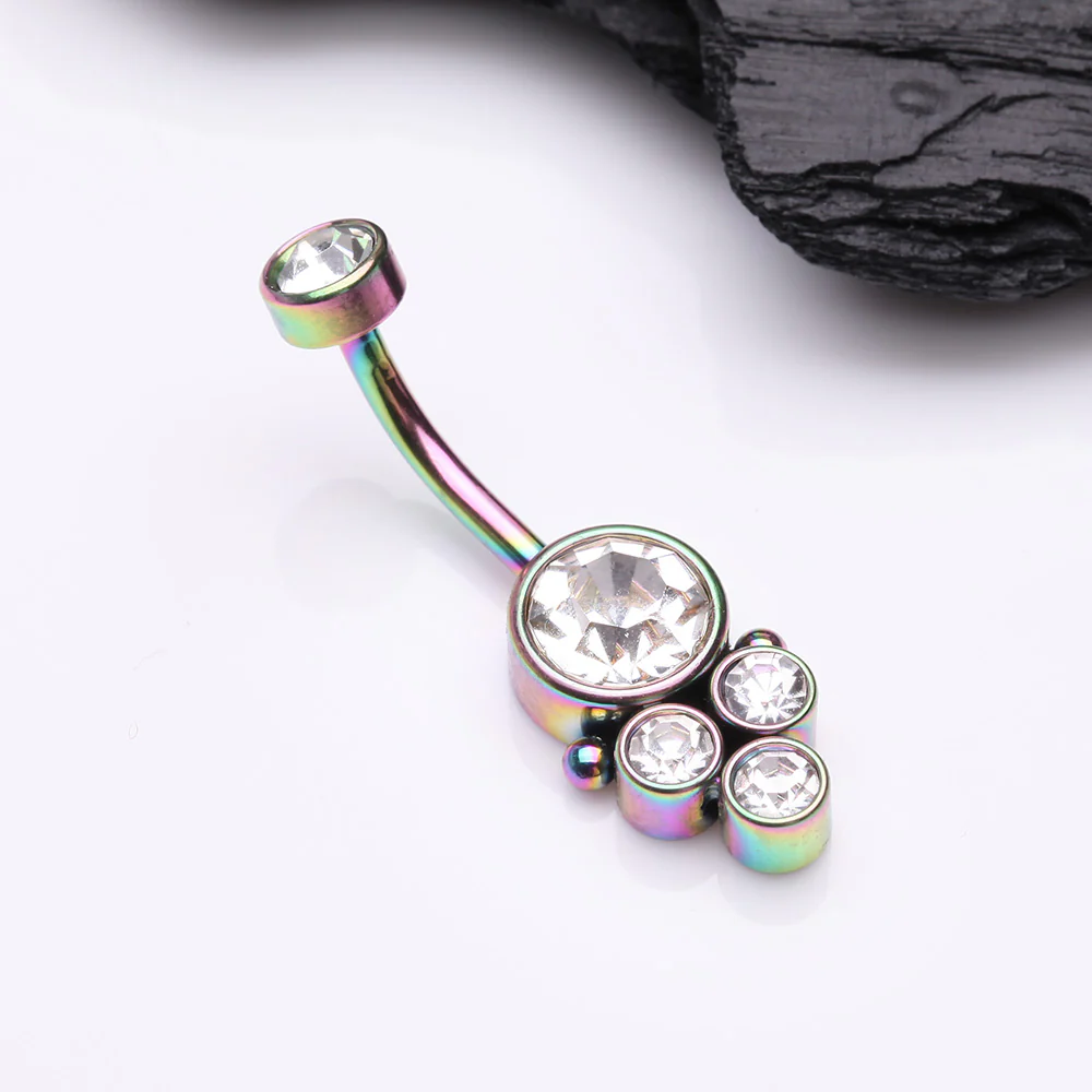Colorline Trinity Bali Sparkle Internally Threaded Belly Button Ring - Image 3