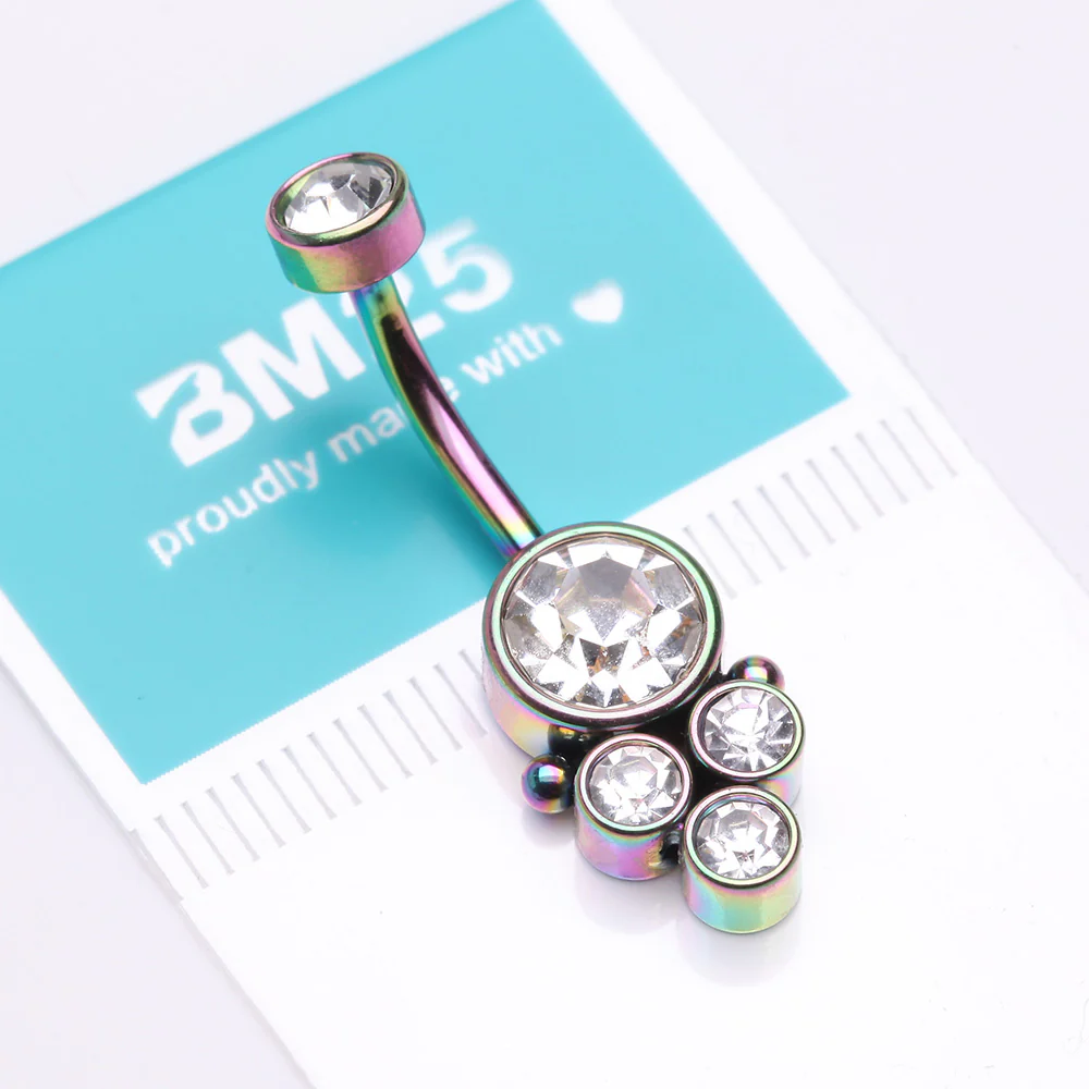 Colorline Trinity Bali Sparkle Internally Threaded Belly Button Ring - Image 4