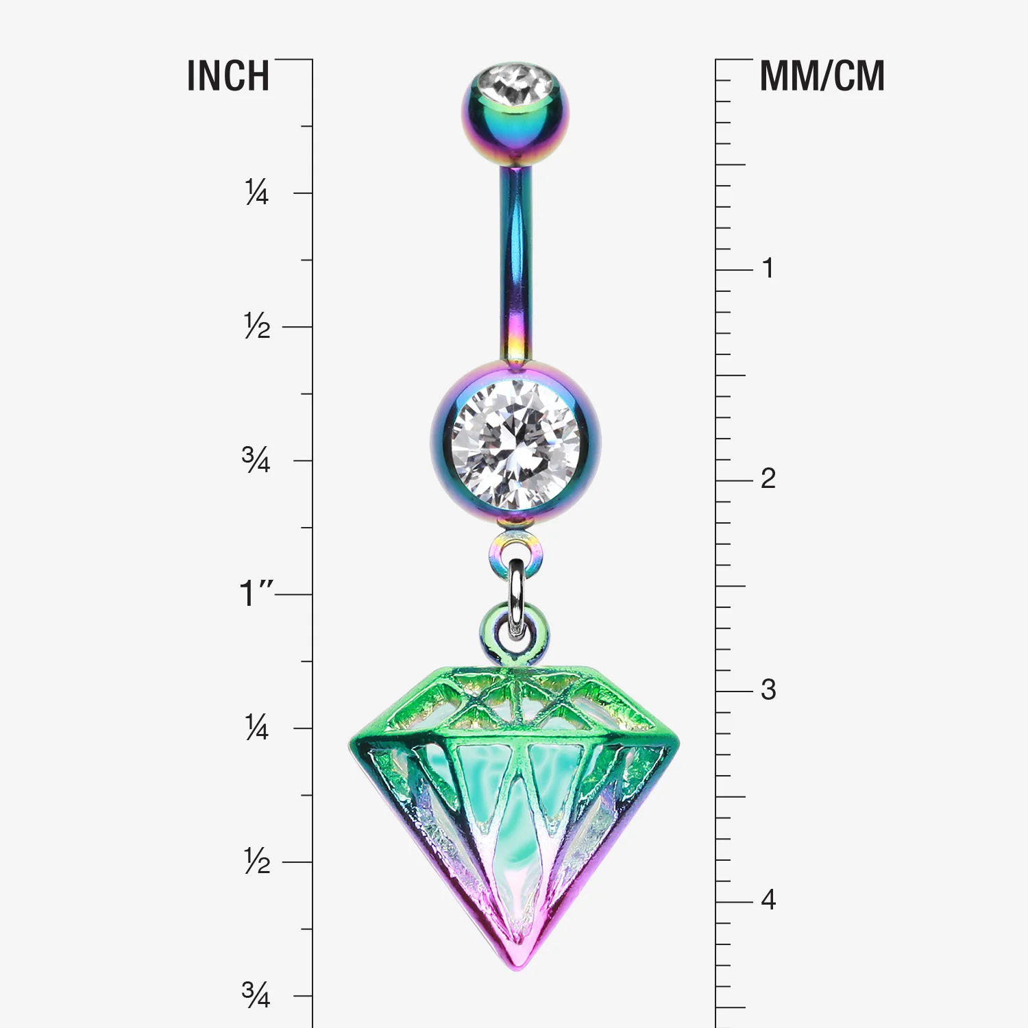 Colorline Urban Iridescent Diamond Belly Button Ring - Image 2