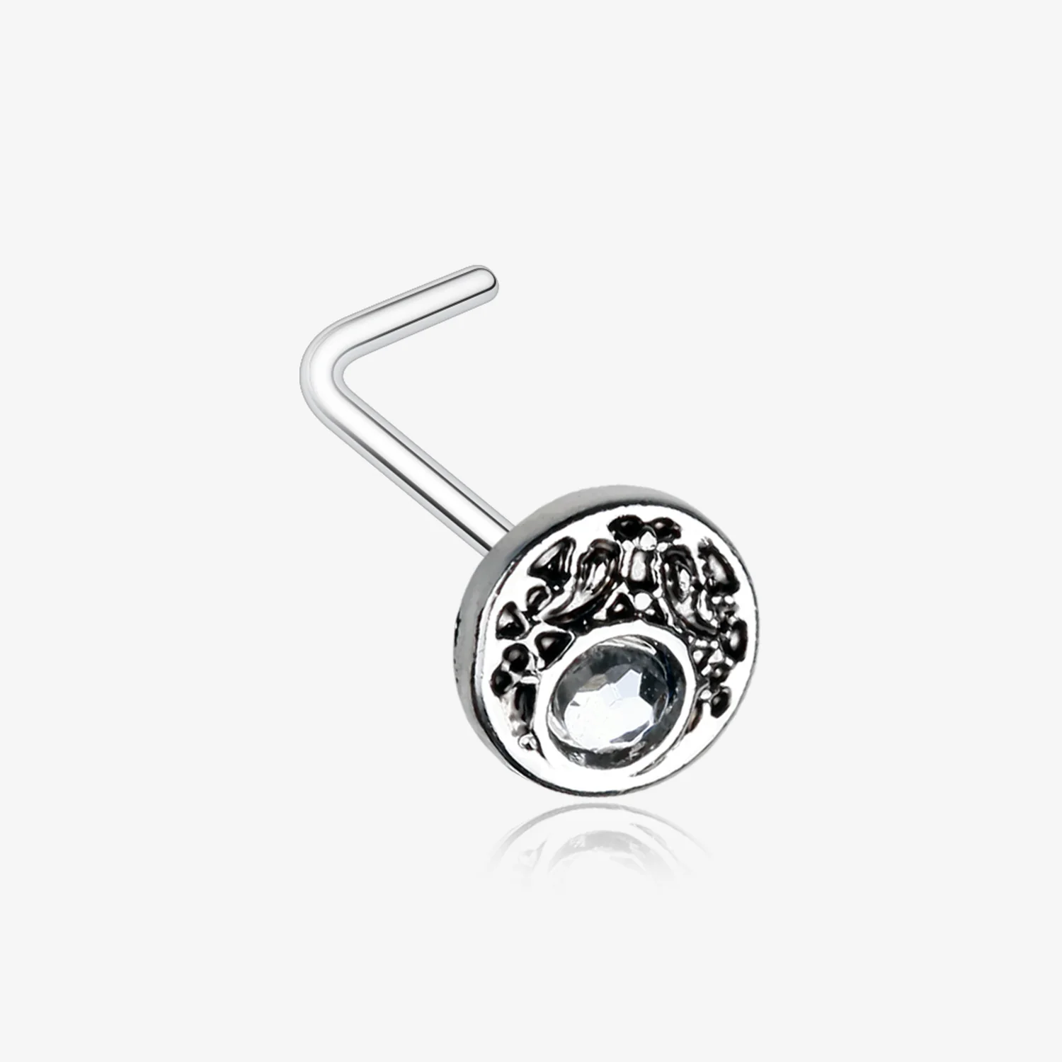 Crescent Legend Sparkle Icon L-Shaped Nose Ring