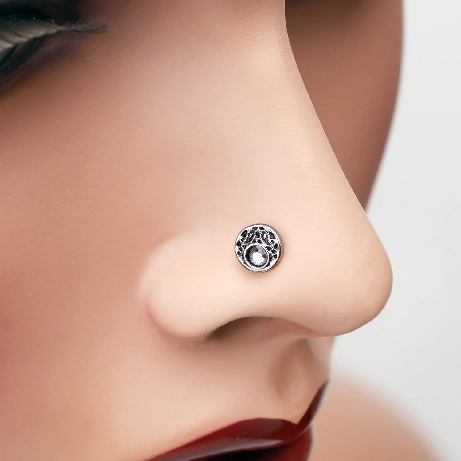 Crescent Legend Sparkle Icon L-Shaped Nose Ring - Image 2