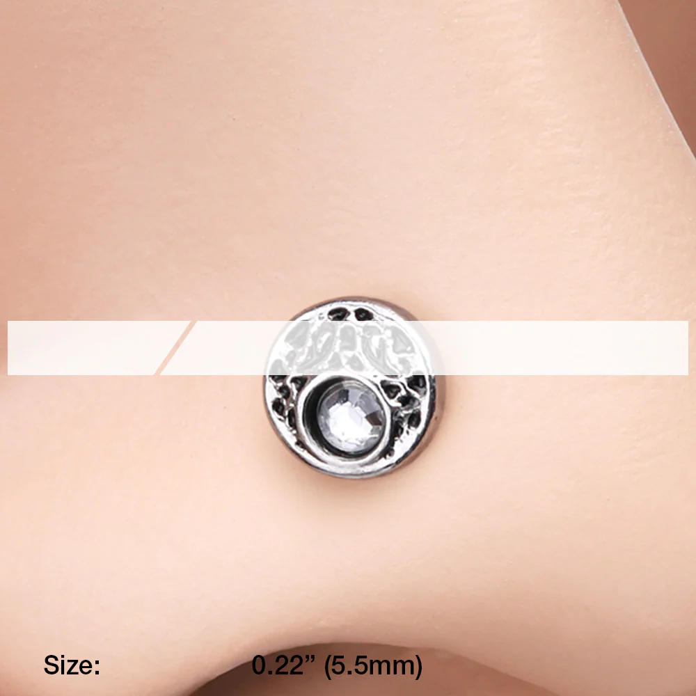 Crescent Legend Sparkle Icon L-Shaped Nose Ring - Image 3