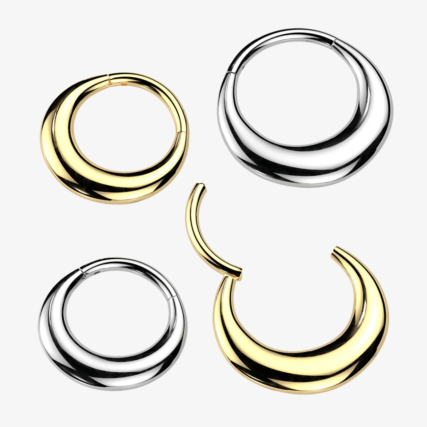 Crescent Loop Lustre Clicker Hoop Ring - Image 2
