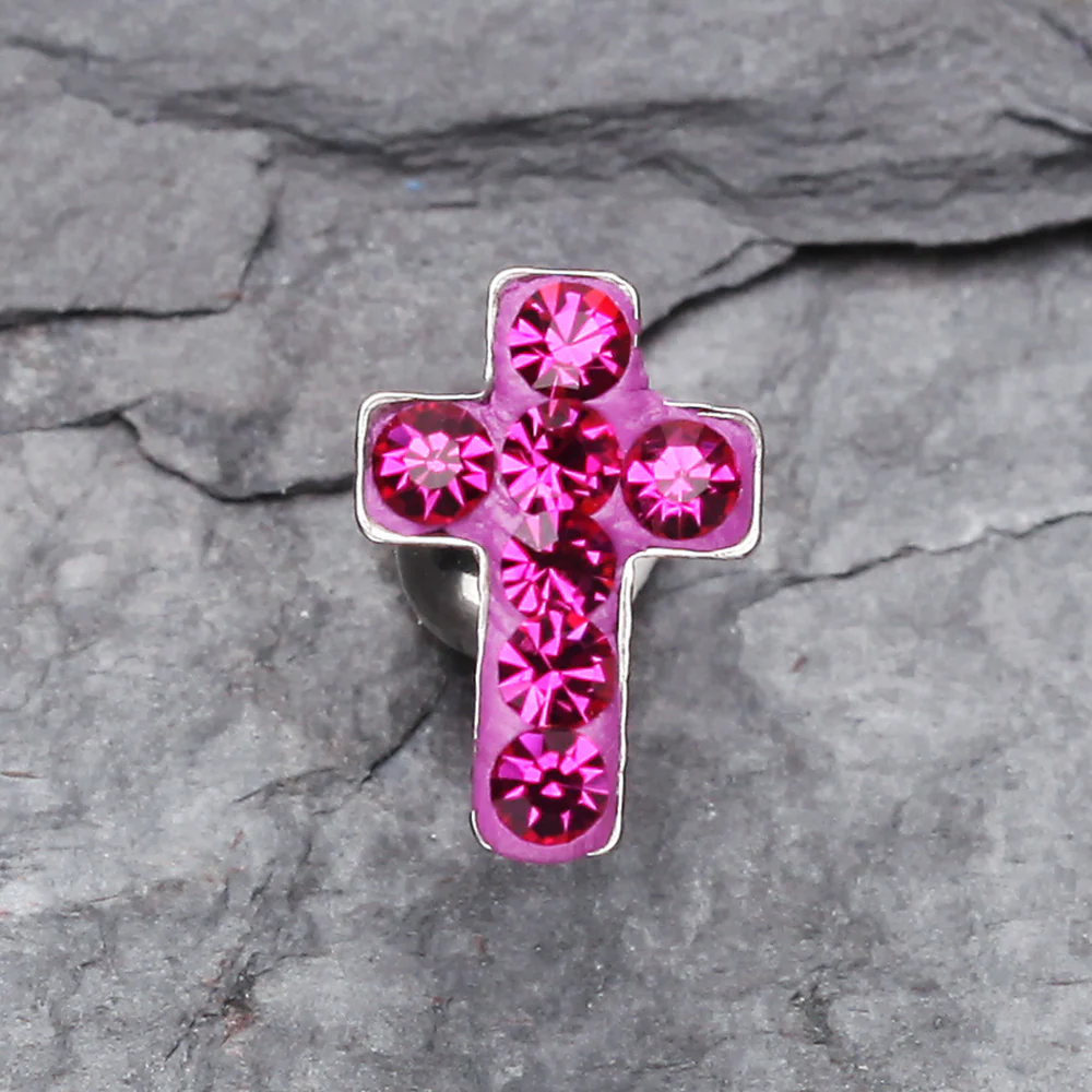 Cross Multi-Gem Cartilage Earring - Image 3