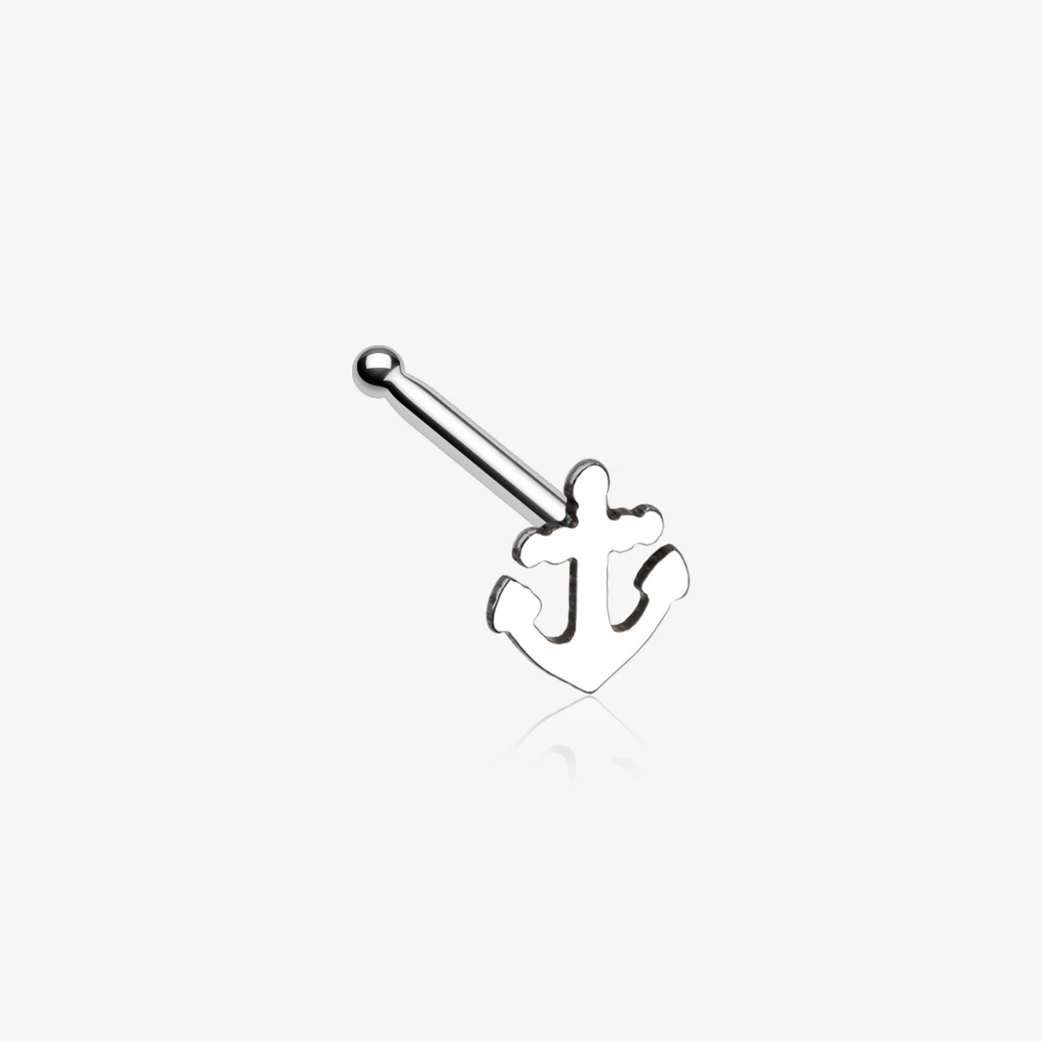 Dainty Anchor Icon Nose Stud Ring