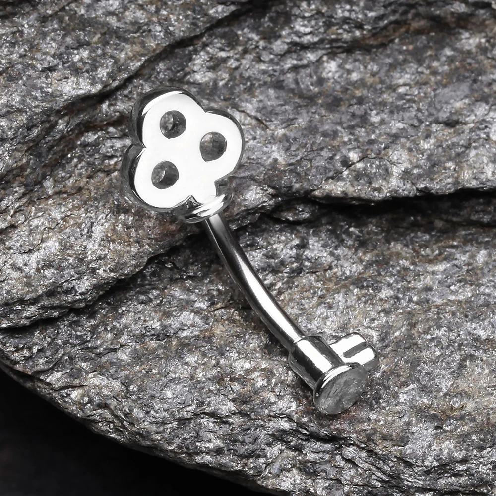 Dainty Princess Key Belly Button Ring - Image 3