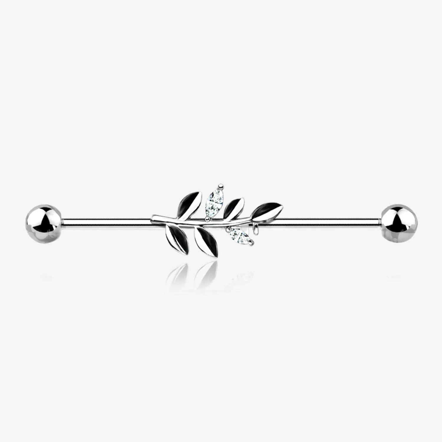Dainty Sparkle Leaflet Industrial Barbell