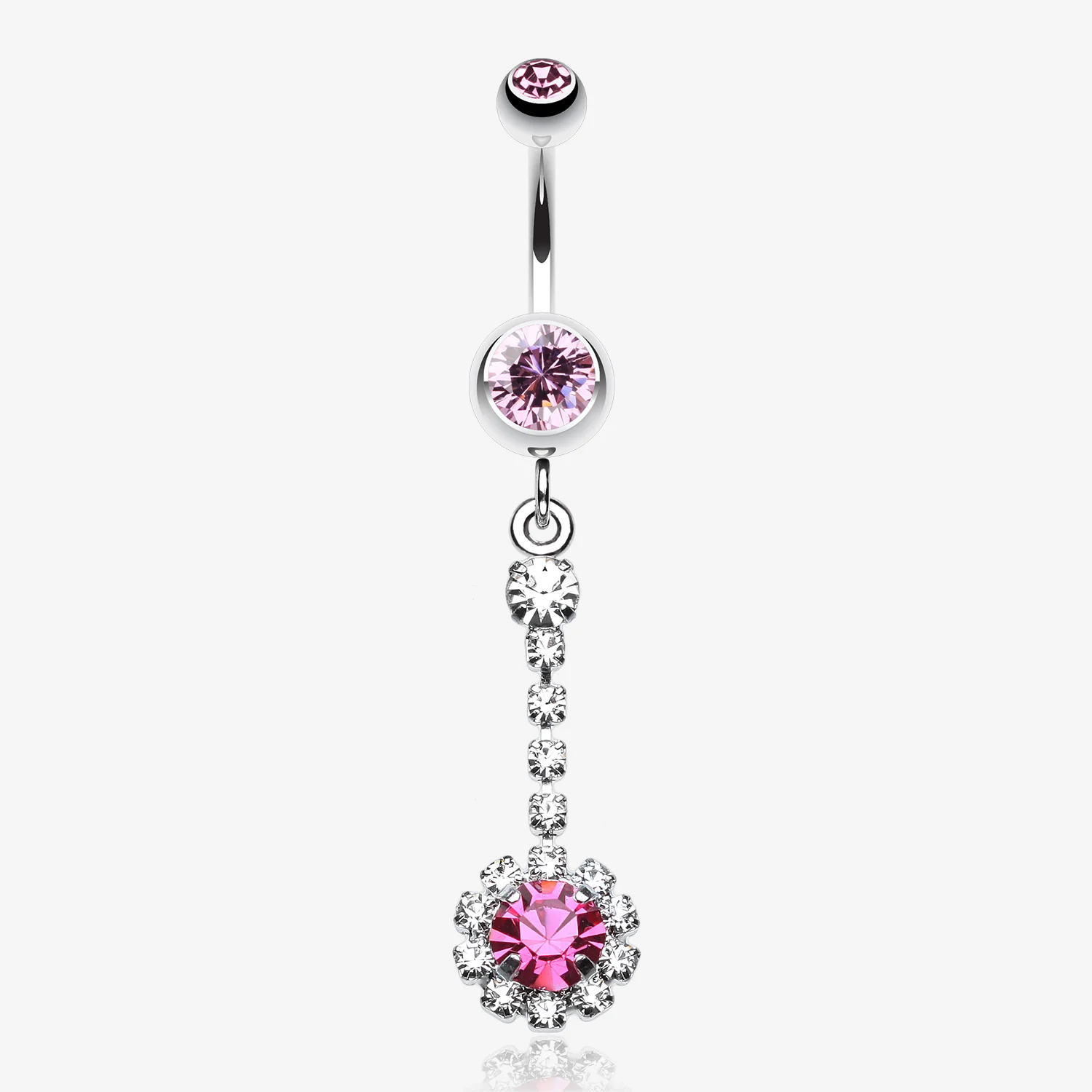 Dangling Gem Drop Belly Button Ring