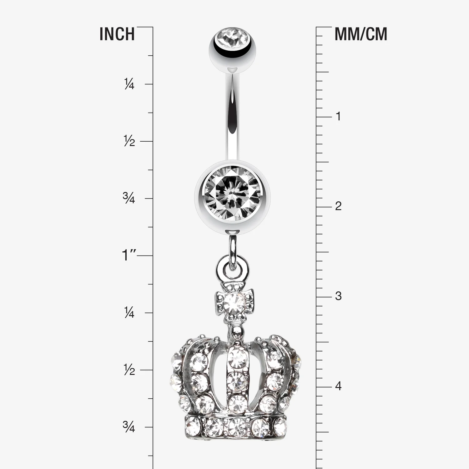 Dazzling Royal Crown Belly Ring - Image 2