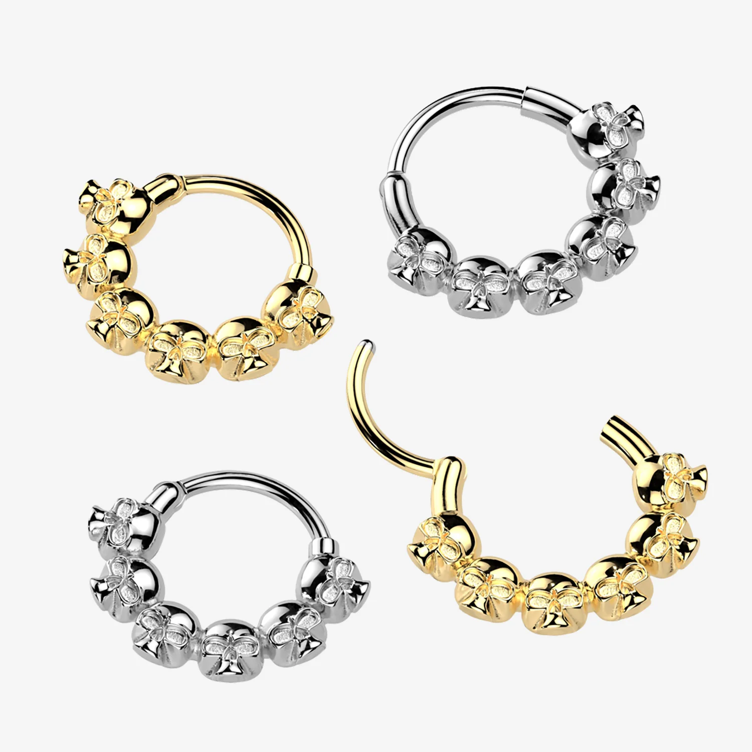 Death Arc Skulls Clicker Hoop Ring - Image 2