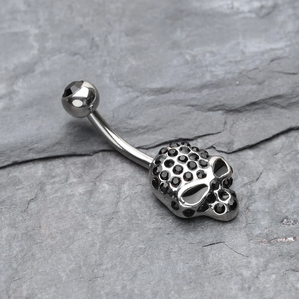 Death Skull Mask Belly Button Ring - Image 3