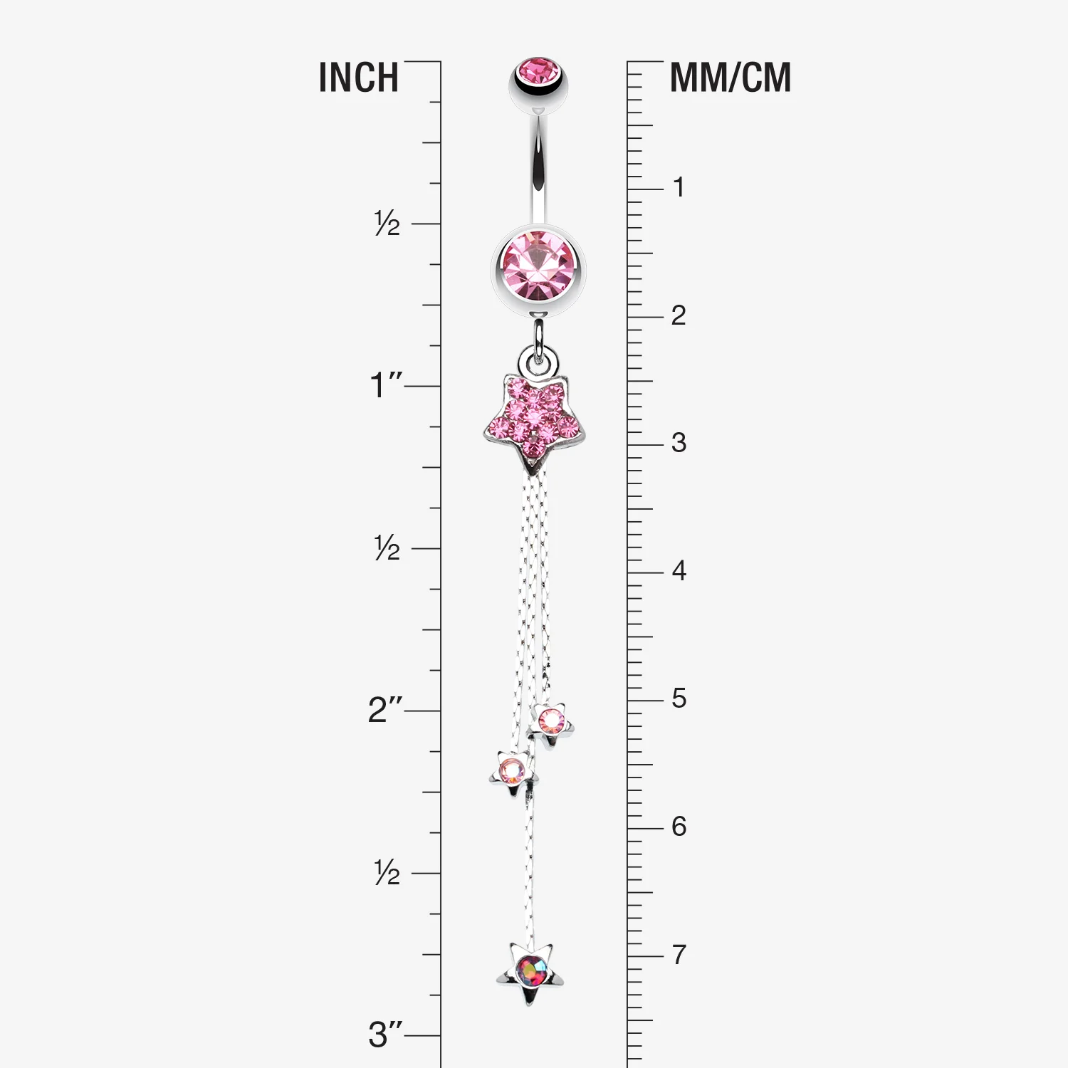 Delicate Star Sparkles Belly Ring - Image 2