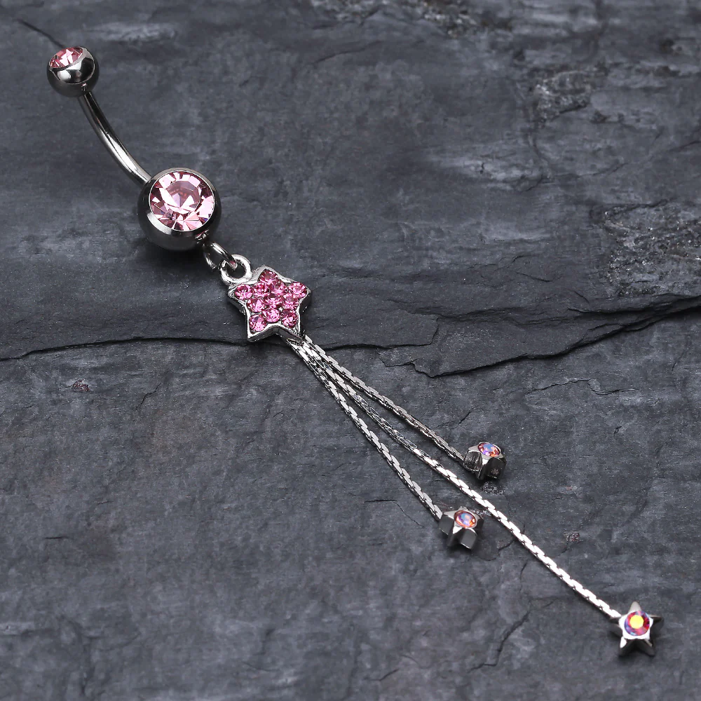 Delicate Star Sparkles Belly Ring - Image 3