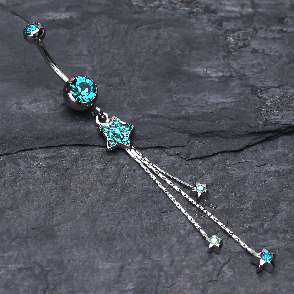 Delicate Star Sparkles Belly Ring - Image 3