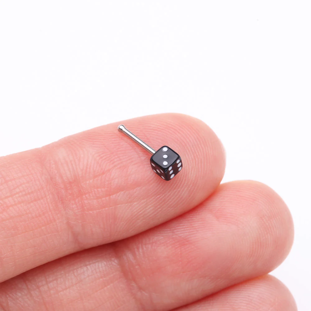 Dice Top Nose Stud Ring - Image 3