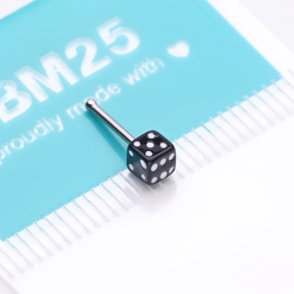 Dice Top Nose Stud Ring - Image 5