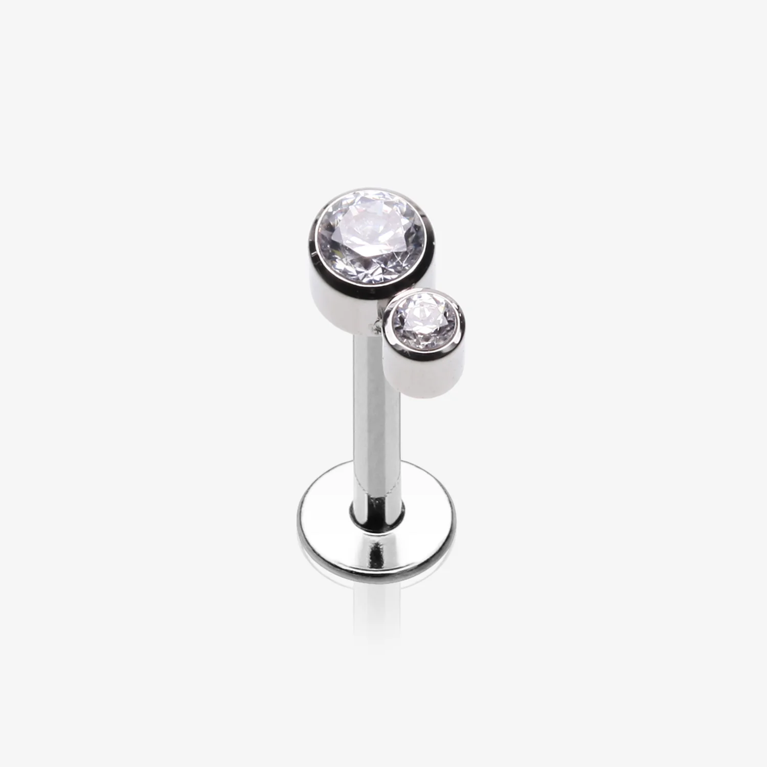 Double Gem Sparkle Droplets Internally Threaded Steel Labret