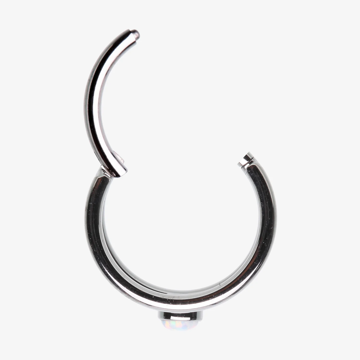 Double Hoop Fire Opal Sparkle Seamless Clicker Hoop Ring - Image 2