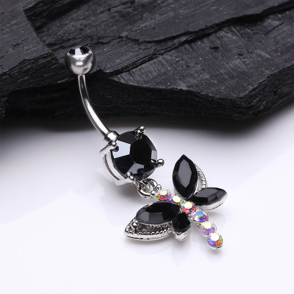 Dragonfly Glam Belly Button Ring - Image 3