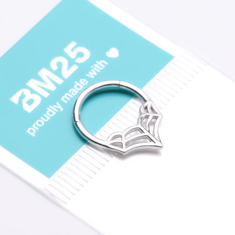 Eccentric Spider Web Clicker Hoop Ring - Image 5