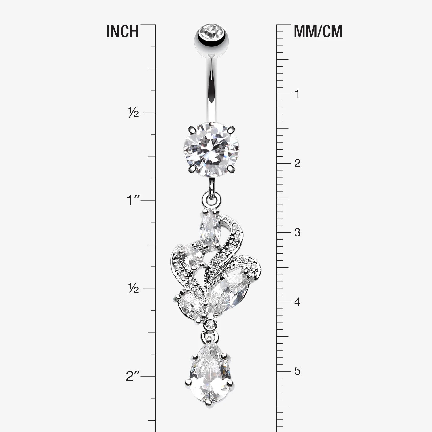 Elegant Luster Vines Belly Button Ring - Image 2