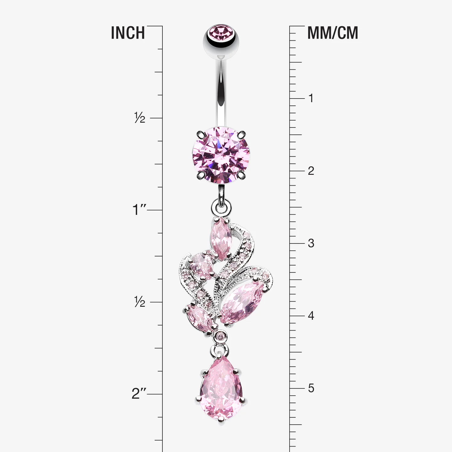 Elegant Luster Vines Belly Button Ring - Image 2