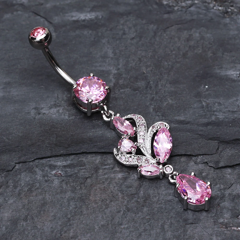 Elegant Luster Vines Belly Button Ring - Image 3