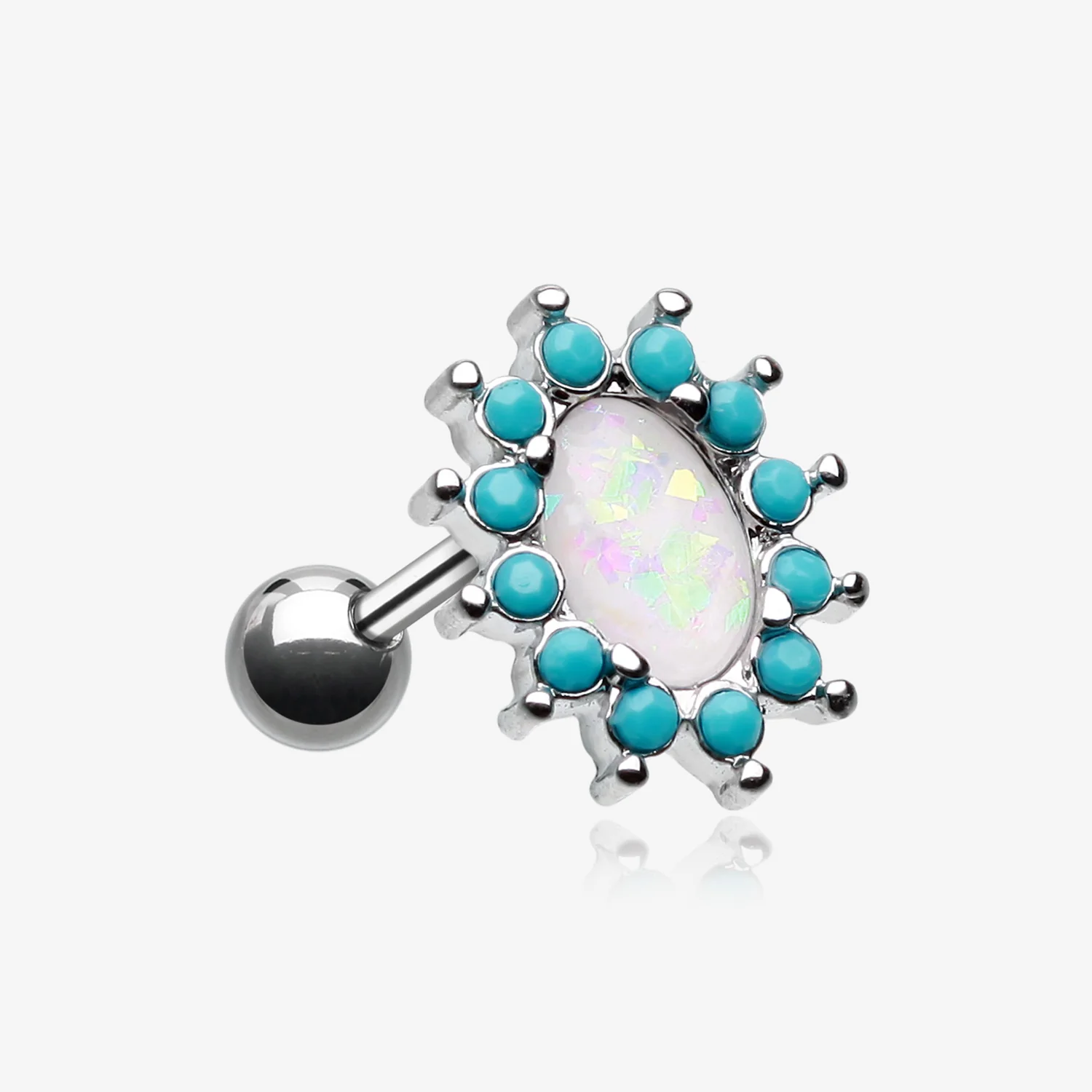 Elegant Opal Turquoise Cartilage Tragus Earring