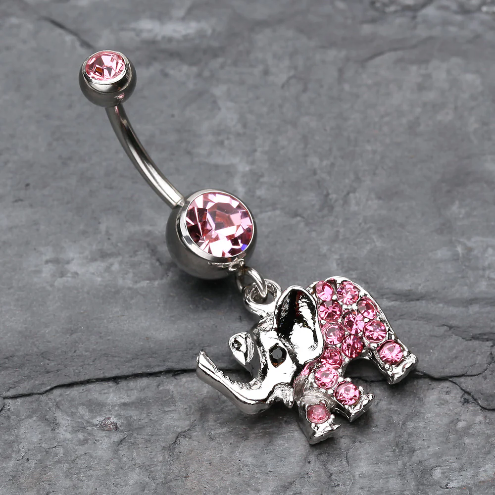 Elephant Walk Dangle Belly Button Ring - Image 3