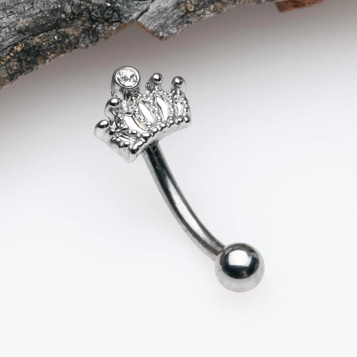 Emperor Crown Sparkle Curved Barbell - Image 2
