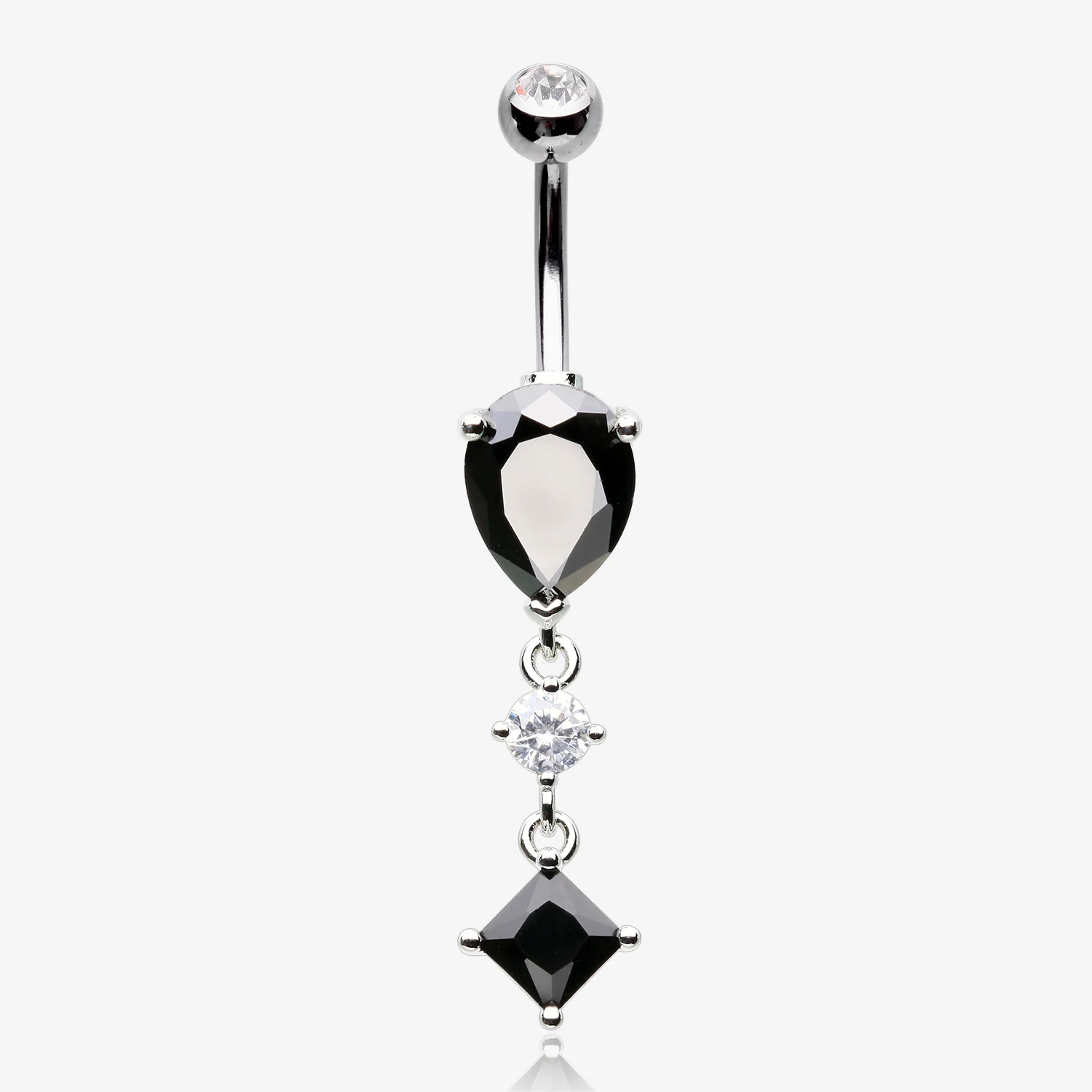 Enchant Sparkle Teardrop Princess Dangle Belly Button Ring