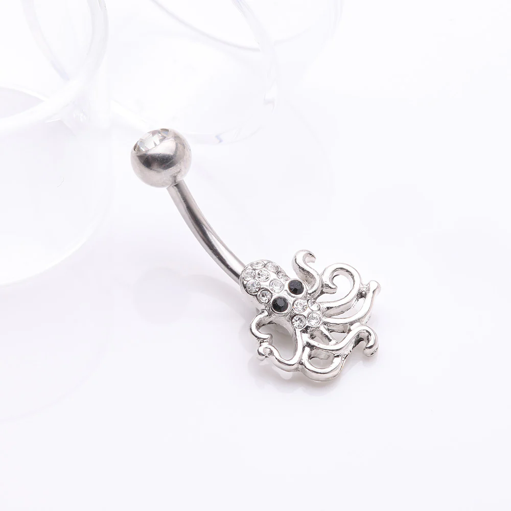 Evil Octopus Sparkle Belly Button Ring - Image 3