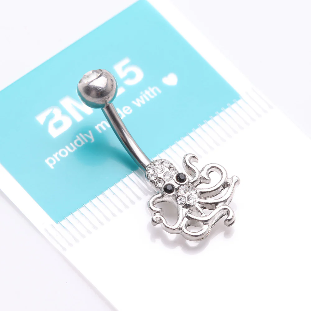 Evil Octopus Sparkle Belly Button Ring - Image 5